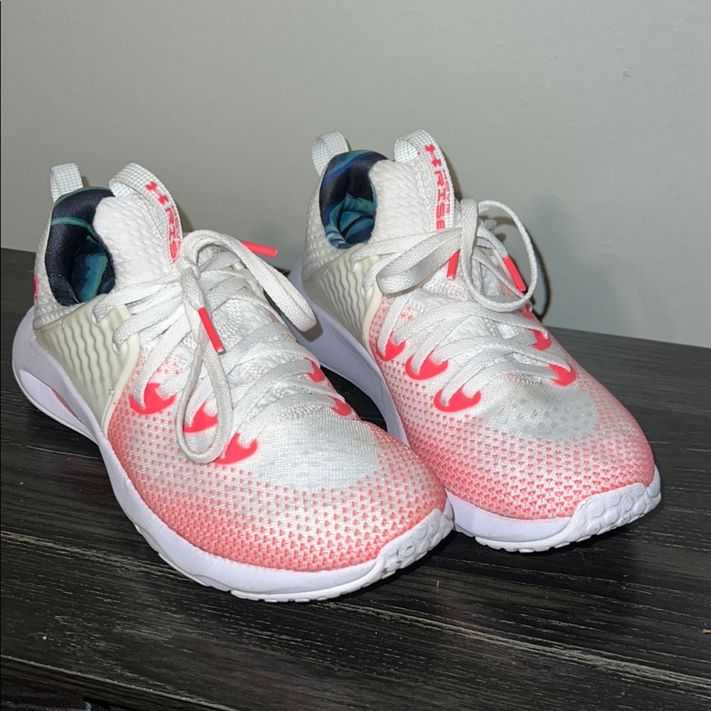 Kids White and Pink Athletic Shoes